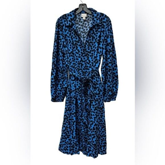 Ava & Viv Blue Leopard Print Midi Dress - Picture 4 of 6
